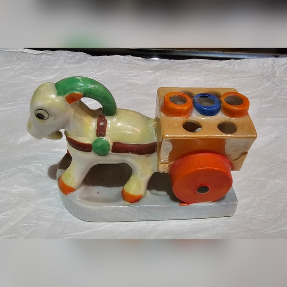 Ceramic Goat and Cart - Picture 1 of 6